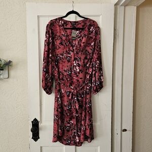 Torrid Midi Studio Crepe De Chine Button Front Shirt Dress Women's Size 5X (28)